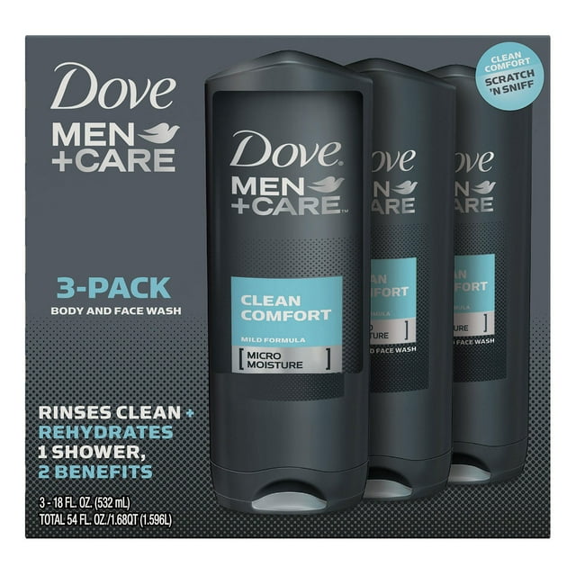 Dove Men + Care Body and Face Wash, Clean Comfort (18 oz., 3 pk.)
