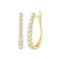 thumbnail image 1 of Round Cut Oval Shape Diamond Hoop Earrings in 14K Gold, 1 of 4
