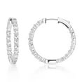 thumbnail image 3 of Lab Created Gemstone Huggie Hoop Earrings in Sterling Silver, 3 of 6