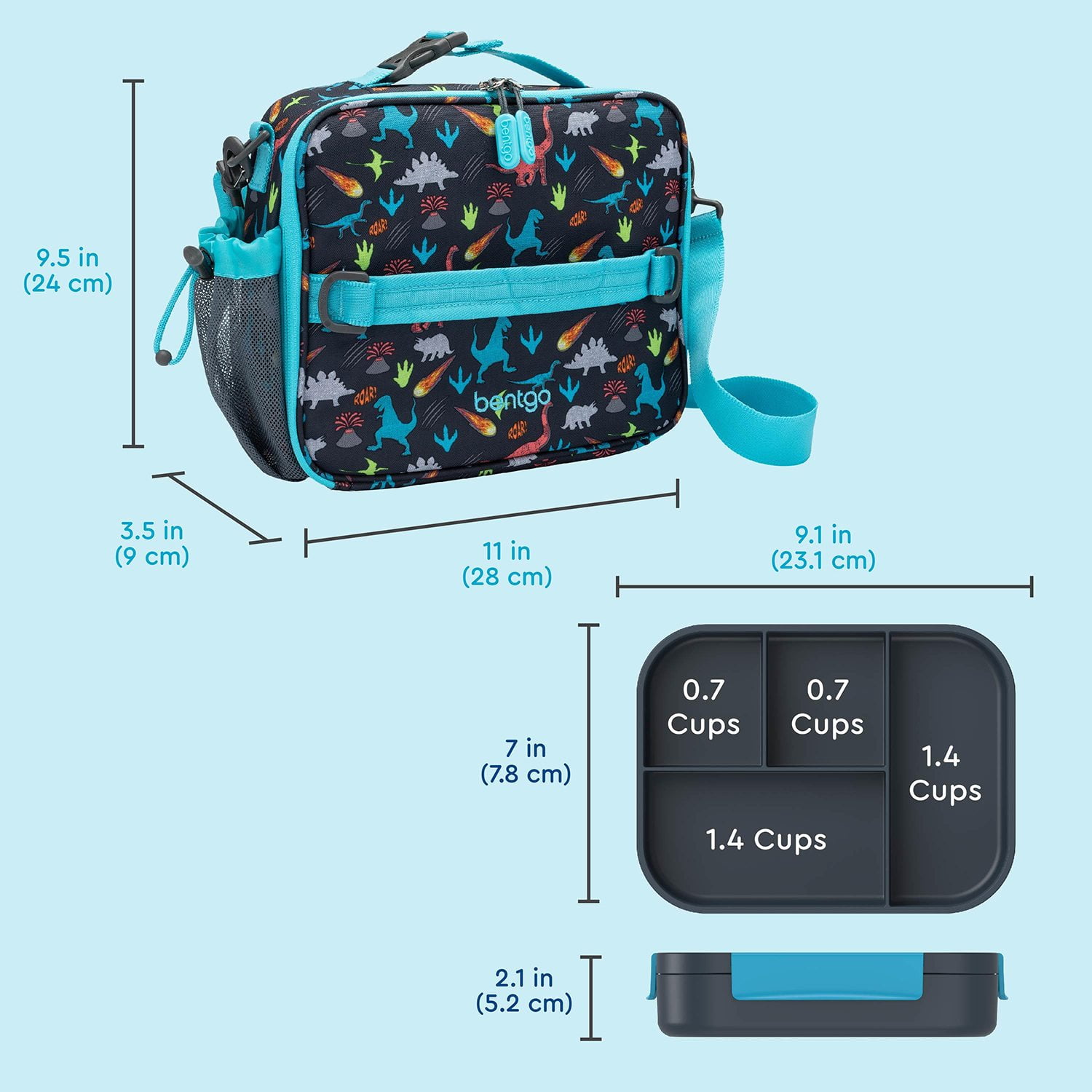 Bentgo 2-Piece Kids Snap & Go Lunch Set: Leak-Proof Lunch