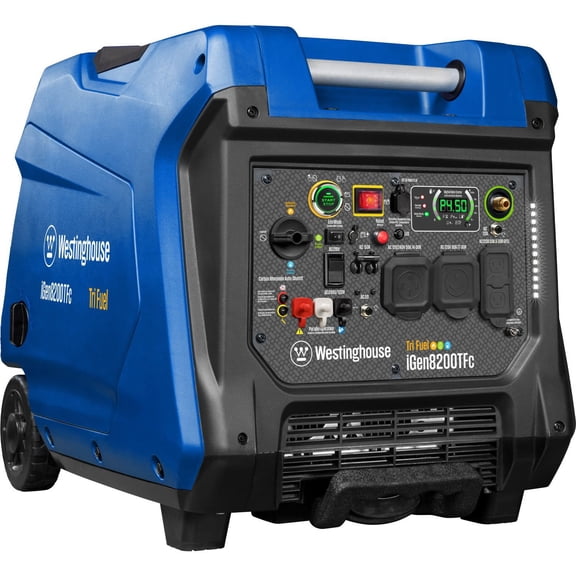 Westinghouse 8,200-Watt Remote Electric Start Tri Fuel Gas, Propane, Natural Gas Powered Inverter Generator with CO Sensor