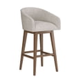 thumbnail image 2 of HH2 Home Upholstered Barrel Back Wood Adjustable Height Swivel Bar Stool, 2 of 19