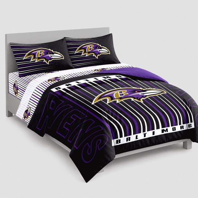 Logo Brands Baltimore Ravens Full Bed-In-A-Bag Set