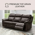 thumbnail image 4 of Manhattan Top-Grain Leather 3-Piece Reclining Sofa Set, Assorted Colors, 4 of 21