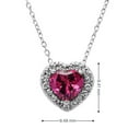 thumbnail image 3 of Lab Created Gemstone & Diamond Accent Heart Pendant Necklace in 14K Gold, 3 of 4