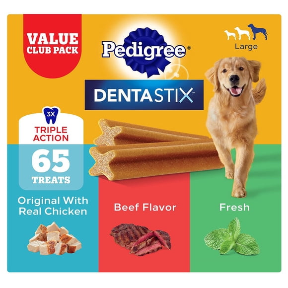 Pedigree Dentastix Large Variety Adult Dog Treats, 3.45 lbs., 65 ct.