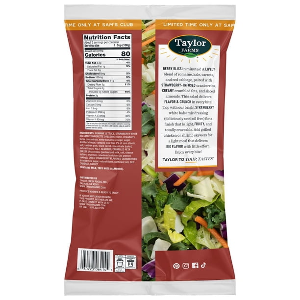 Taylor Farms Strawberry Crisp Chopped Salad Kit, 11.15 oz. - Samsclub.com Taylor Farms Strawberry Crisp Chopped Salad Kit, 11.15 oz. - Samsclub.com