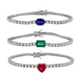 thumbnail image 2 of Lab Created Gemstone & White Sapphire Tennis Bracelet in Sterling Silver, 2 of 7