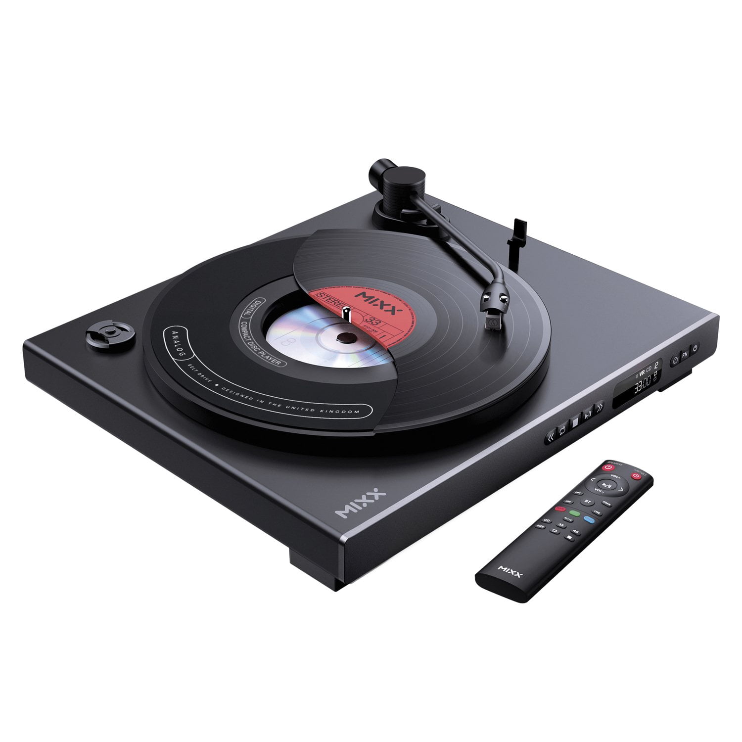 Mixx Analog Plus 2-in-1 Fully Automatic Turntable & CD Player with