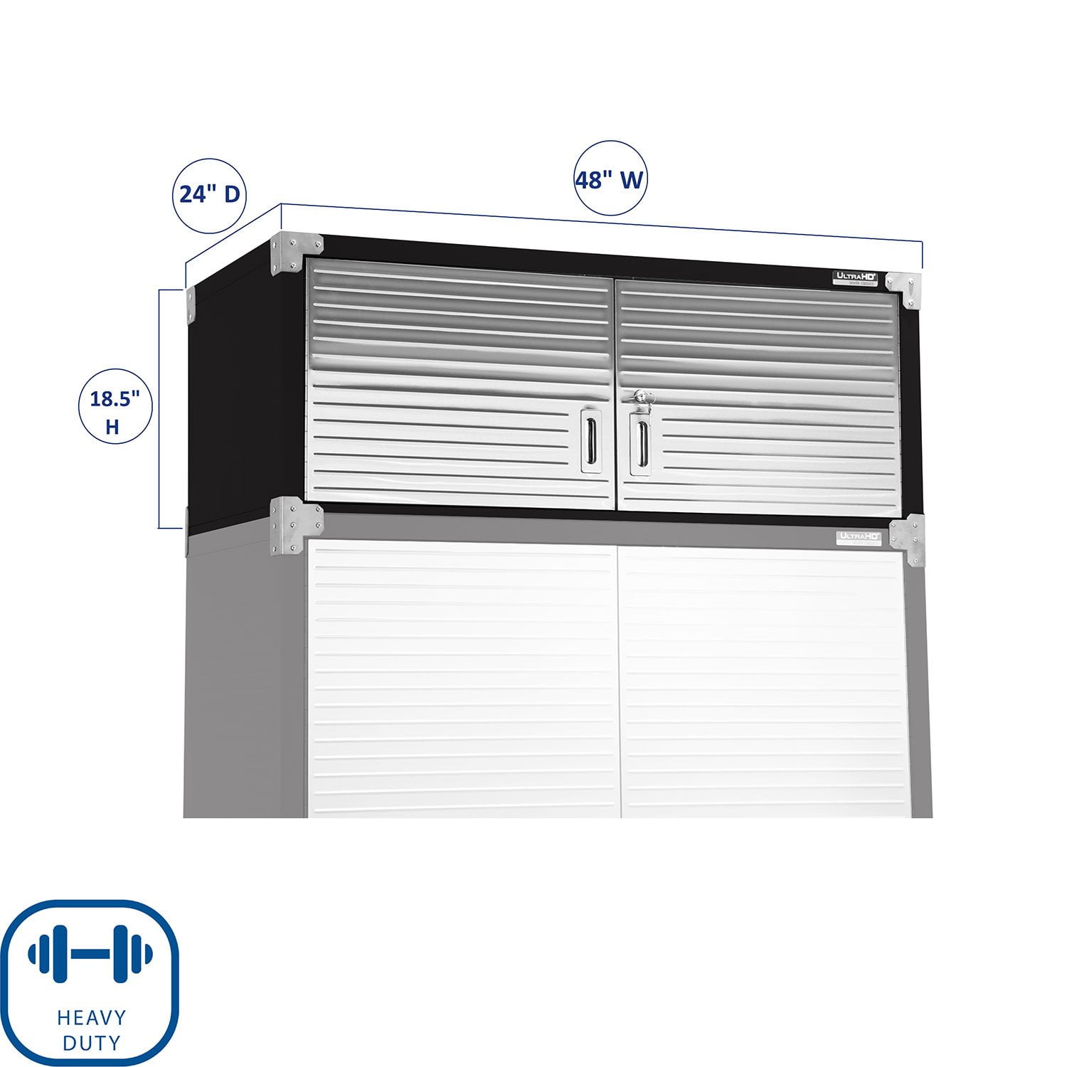 Seville Classics UltraHD Stacking Top Cabinet, 48” W x 24” D x