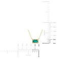 thumbnail image 4 of Baguette Cut Gemstone and 0.06 CT. T.W. Diamond Halo Pendant Necklace in 14K Gold, 4 of 5