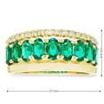 thumbnail image 3 of Lab Created Oval Cut Gemstone and .18 CTTW Diamond Stack Ring in 14K Gold, 3 of 4