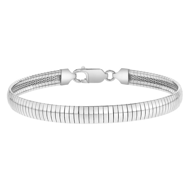 High Polish Omega Bracelet in Sterling Silver