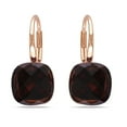 thumbnail image 4 of Cushion Cut Garnet Leverback Earrings in 14K Gold, 4 of 6