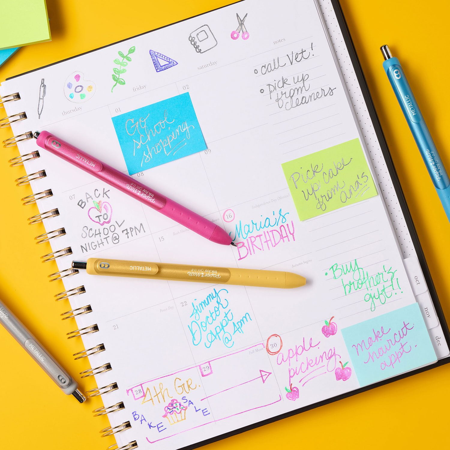 QP直筆キャンバス Paper Mate InkJoy Gel Pens, Medium Tip, Assorted Colors, 15 Count