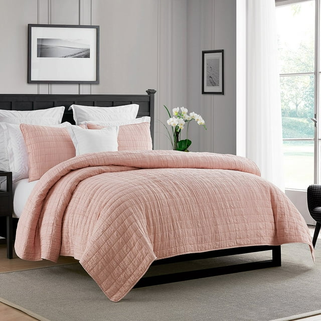 Swift Home Oversized Crinkle Enzyme Wash Quilted Coverlet, Assorted Sizes