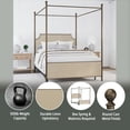 thumbnail image 4 of HH2Home McArthur Metal and Upholstered Canopy Bed, 4 of 12