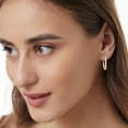 thumbnail image 3 of Round Cut Oval Shape Diamond Hoop Earrings in 14K Gold, 3 of 4