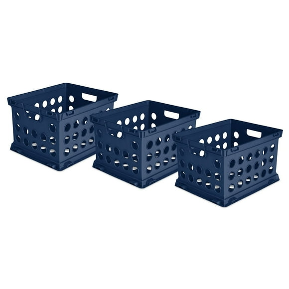 Sterilite File Crates, Assorted Colors - 3 Pack