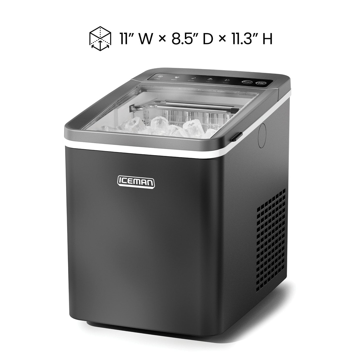 Iceman by Chefman 1 lb Dual-Size Compact Ice Machine, Ice Basket