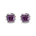 thumbnail image 4 of Swarovski Square Cut Purple Crystal Stud Earrings, 4 of 4