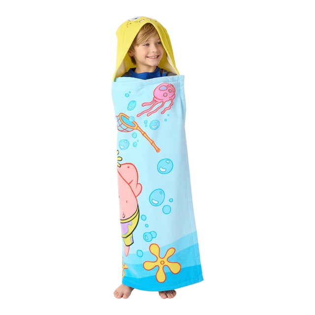 Kids Character 100% Cotton Hooded Towel With Hand Pockets