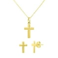 thumbnail image 1 of Cross Pendant Necklace and Stud Earring Set in 14K Gold, 1 of 6