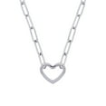 thumbnail image 1 of Open Heart Paperclip Chain Necklace in Sterling Silver, 1 of 6
