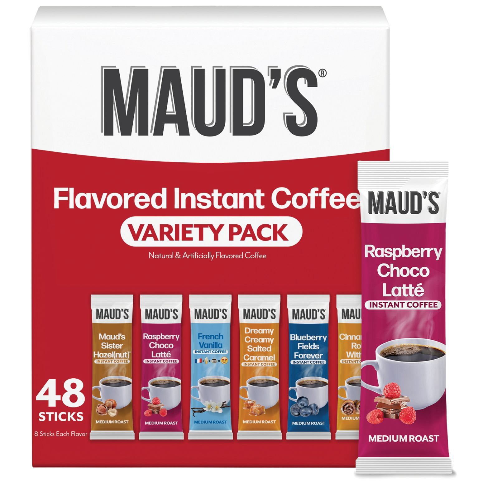 Maud's Instant Coffee Sticks, Variety Pack, 48 ct.