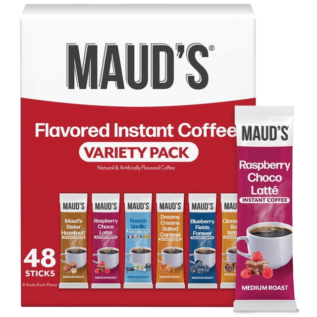 Maud's Instant Coffee Sticks, Variety Pack, 48 ct.