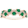 thumbnail image 1 of Round Cut Genuine Gemstone and Diamond Accent Band in 14K Gold, 1 of 3