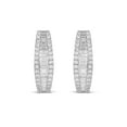thumbnail image 2 of 1.25 C.T. TW Baguette Cut Diamond Hoop Earrings in 14K Gold, 2 of 6