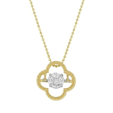 0.32 CT. T.W. Marquise Cut Clover Dancing Diamond Pendant in 14K Gold