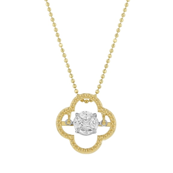 0.32 CT. T.W. Marquise Cut Clover Dancing Diamond Pendant in 14K Gold