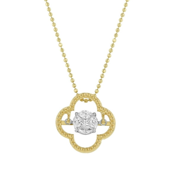 0.32 CT. T.W. Marquise Cut Clover Dancing Diamond Pendant in 14K Gold