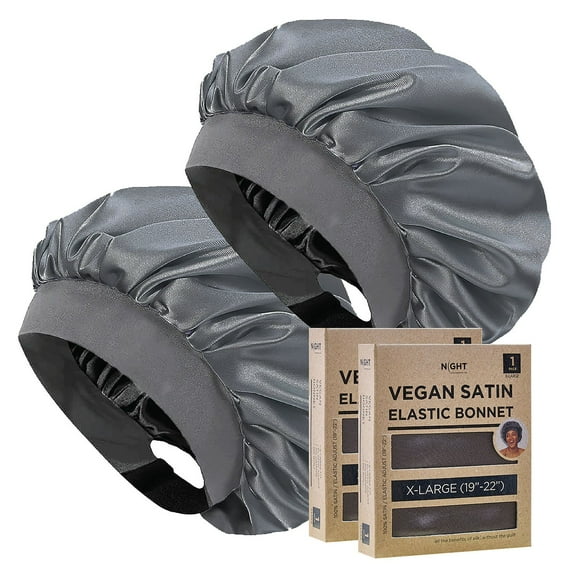 NIGHT Vegan Satin XL Bonnet, 2 pk.
