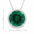 thumbnail image 4 of Lab Created Round Gemstone and 0.12 Diamond Halo in Serling Silver, 4 of 6