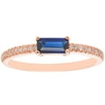 thumbnail image 1 of Baguette Cut Gemstone and 0.10 CT. T.W. Diamond Ring in 14K Gold, 1 of 4