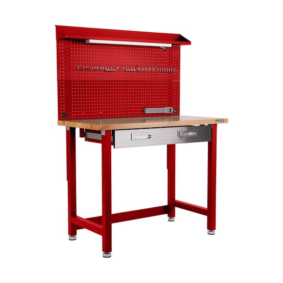 Seville Classics UltraHD Lighted Workbench, 48" W x 24" D x 65.5" H