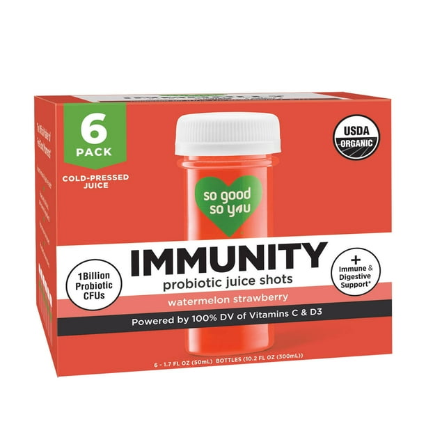 So Good So You Immunity Probiotic Watermelon Strawberry Juice
