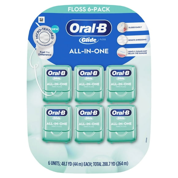 Oral-B Glide All-In-One Mint Flavor Dental Floss, 44 m, 6 pk.