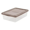 thumbnail image 1 of IRIS USA, 28 Quart Underbed Snap Lid Clear Plastic Storage Container, 16.25" W x 24" L x 6" H, 6 Piece Set, 1 of 1