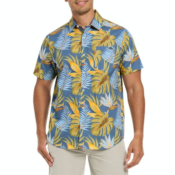 Camicia Hawaiana Hurley Wailuku – Floreale Bianca, Manica Corta, Taglia XL
