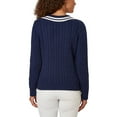thumbnail image 3 of Lands' End Women's V-Neck Cable Sweater, 3 of 5
