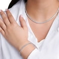 thumbnail image 7 of Lab Created White Sapphire Round Cut Gemstone Tennis Bracelet in Sterling Silver, 7 of 8