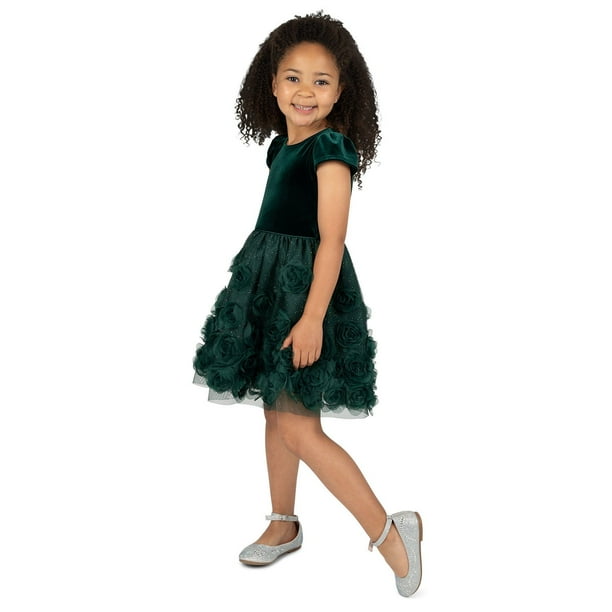 sachin and babi light blue dress The Winter Rose Dress — Children's Red Holiday Dress – Tife&Co main image 0