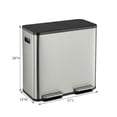 thumbnail image 4 of Simpli-Magic 80 Liter / 21 Gallon Dual Compartment Step Trash Can with Soft-Close Lid, Hands-Free Foot Pedal, Built-In Odor Filter, Silver Recycling Bin (40L plus 40L), 4 of 9