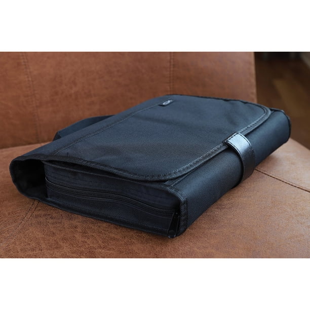 XXL Black Nylon Tri-Fold Bible Cover with Bible Study Organizer