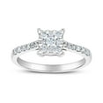 thumbnail image 1 of 0.50 CT. T.W. Diamond Princess Shaped Bridal Ring in 14K White Gold, 1 of 5