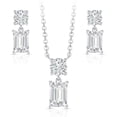 thumbnail image 1 of Lab White Sapphire Pendant and Earring Set in Sterling Silver, 1 of 8